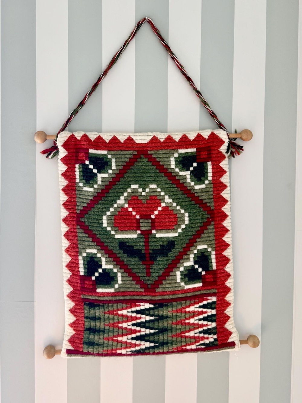 Vintage Wool Norwegian Wall Tapestry